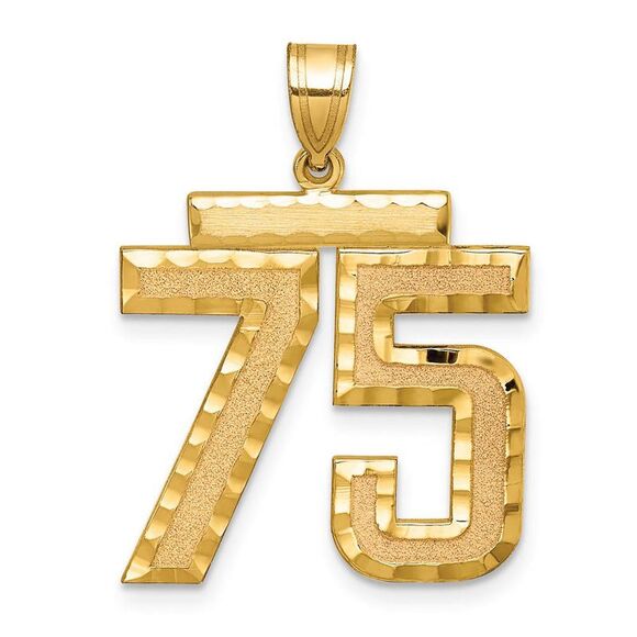 14k Yellow Gold Varsity Collection Large D/C Pendant Number 75
